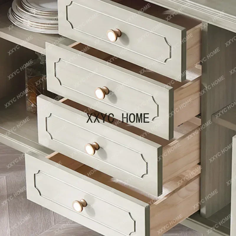 American light luxury solid wood dining side cabinet