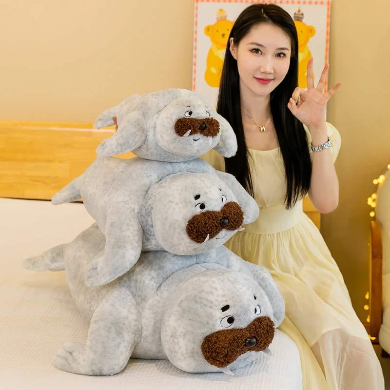 50/70cm Simulation Cartoon Seal Soft Funny Sea Lion Plush Toy Stuffed Anime Animals Pillow Kids Boys Girls Home Decor Toys Gifts