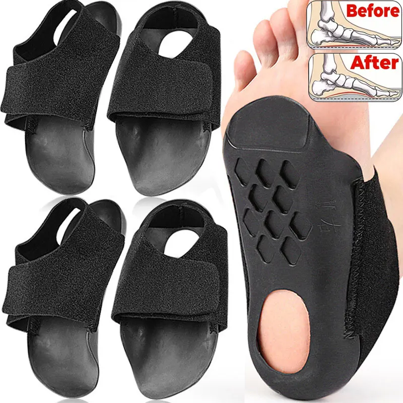 

2PCS Arch Support Orthopedic Insole For Walk With Arch Half Pad X/O Type Leg With Self-Adhesive Strap Wearable Shoe Heel Cover