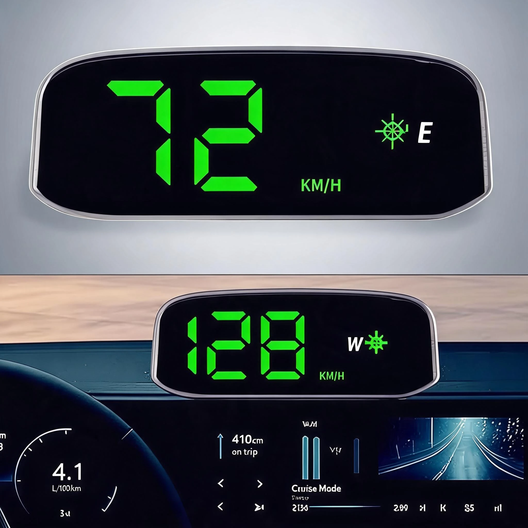 Car GPS HUD Speedometer Digital Car Speedometer Beidou Dual System Intelligent Light Sensing HUD Car Universal Accessories