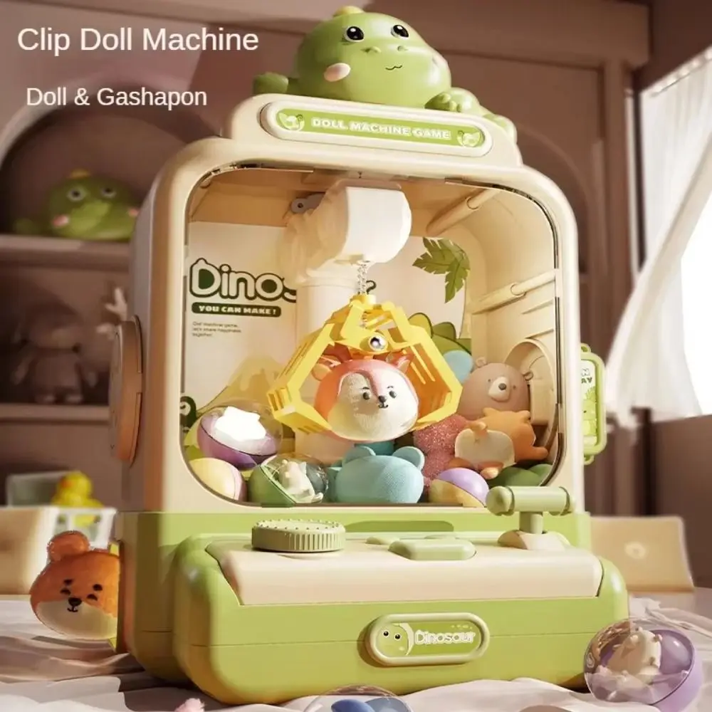 

Cartoon Animals Design Mini Clip Doll Machine Strong Grip Electronic DIY Doll Machine for Kids Music Easy To Operate