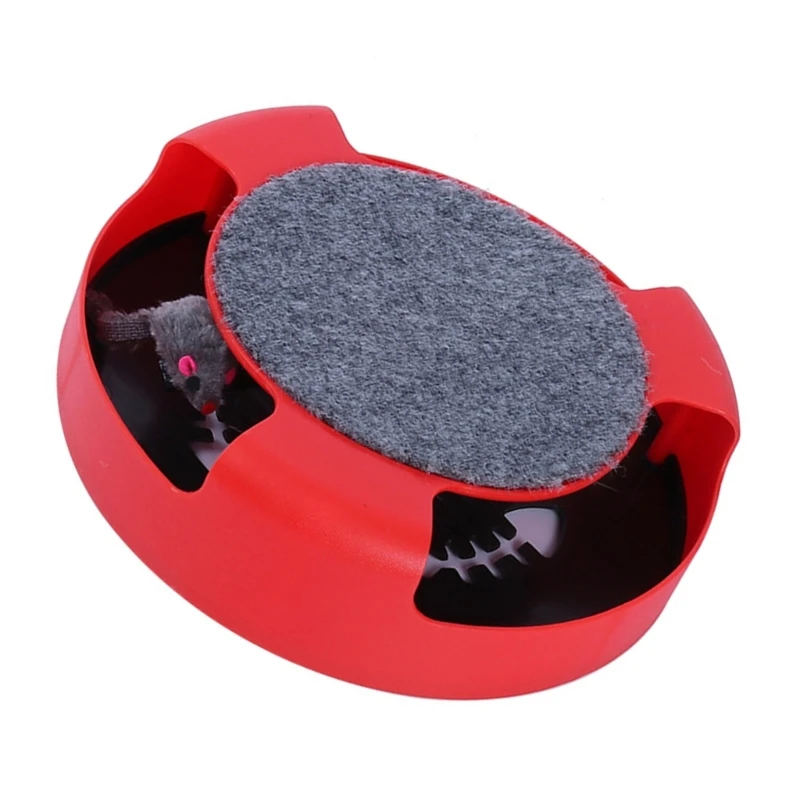 Cats Mouse Teasing Toy with Scratch Pad with Track Interactive Toy Multicolored Circuit with Track Toy Circuit Toy