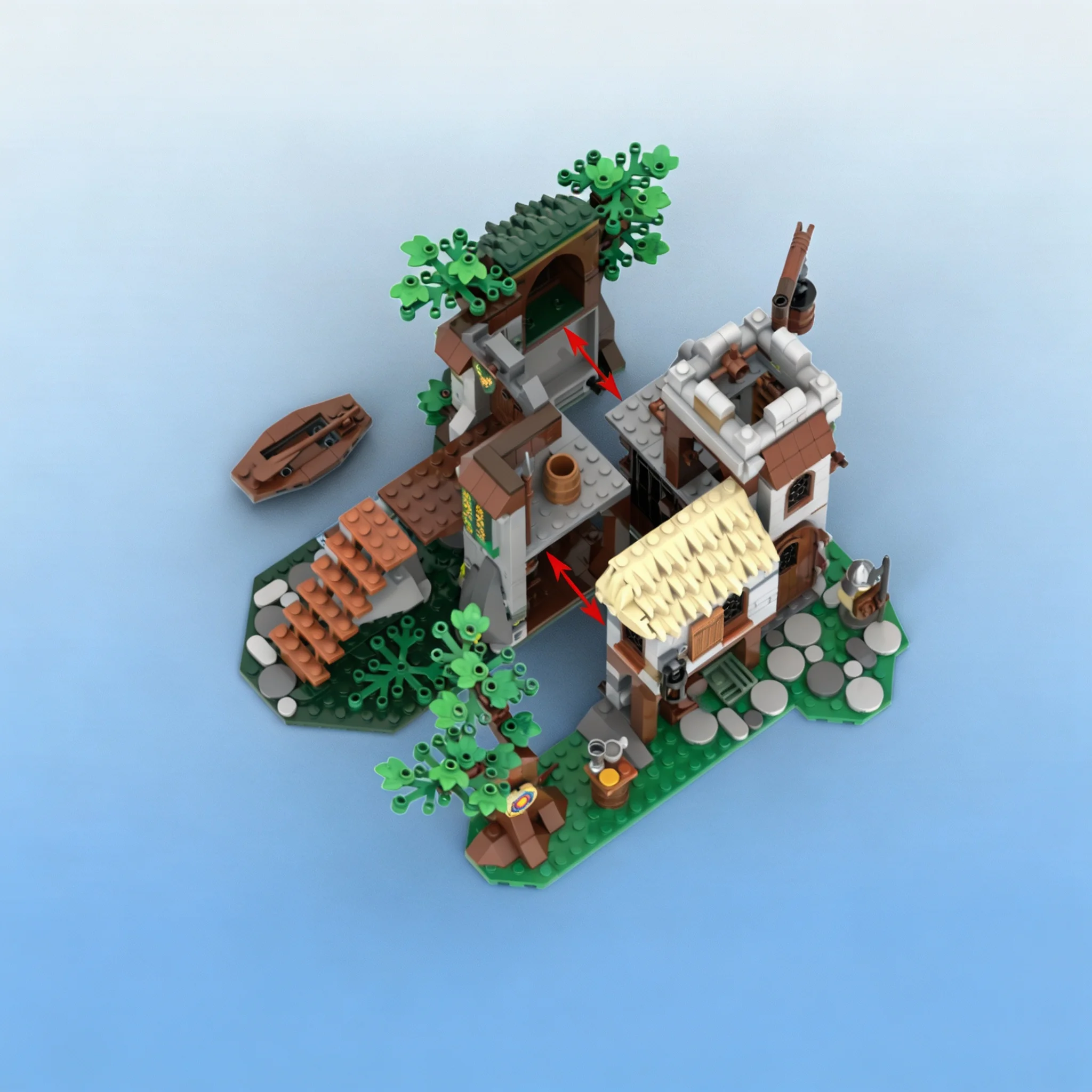 859pcs MOC Medieval Forest Edge Tales Castle Model Building Blocks Architecture Christmas Gift Toy Art Assemble Craft Brick