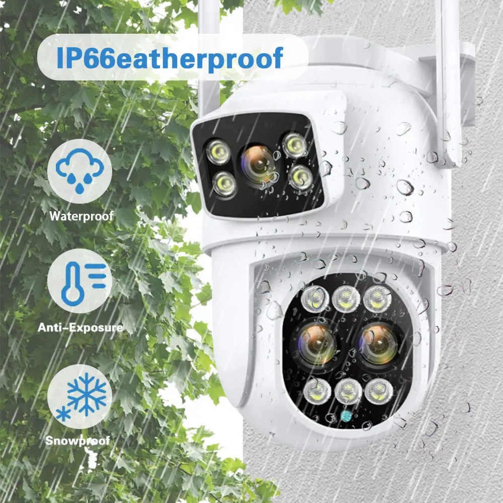 ICSEE 12MP PTZ WiFi Camera Buiten Dual Screen 8X Zoom Beveiliging CCTV Video Surveillance IP Camera