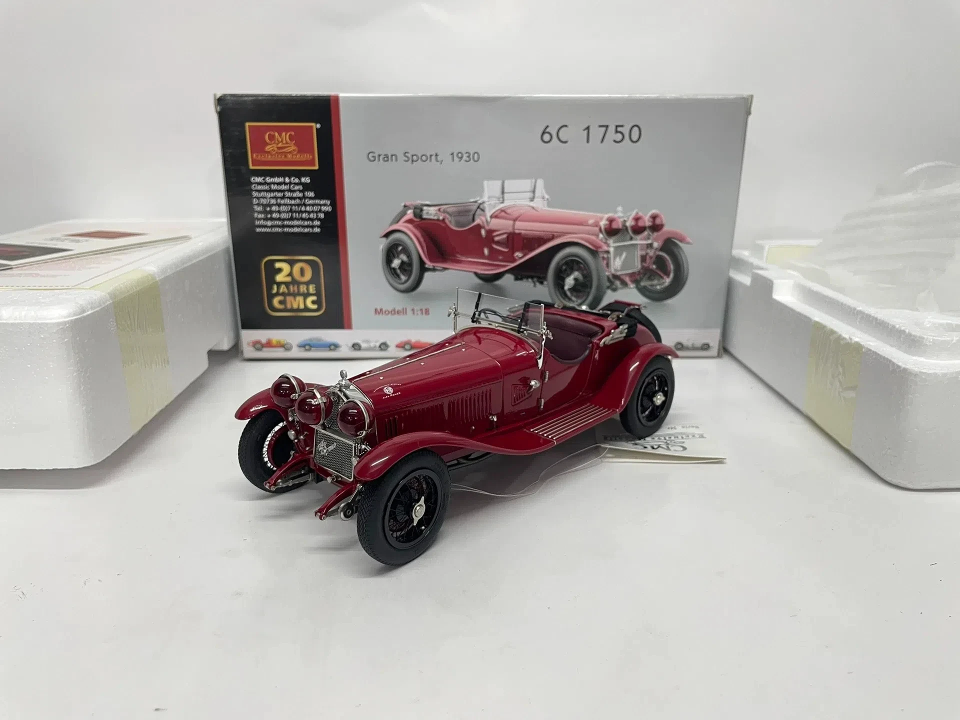 

CMC 1:18 Alfa 6C 1750, красная имитация, ограниченная серия, все открытые металлические статические модели автомобиля из сплава, игрушка в подарок