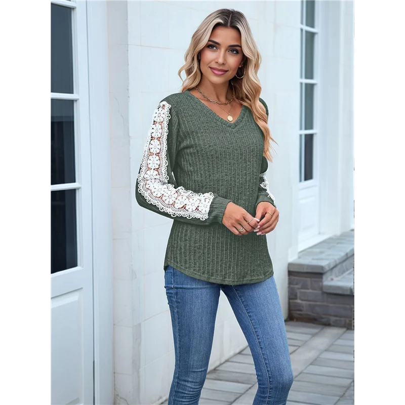 【SEE】Camisas femininas de manga comprida com decote em V, blusas casuais de negócios, roupas da moda outono 2025