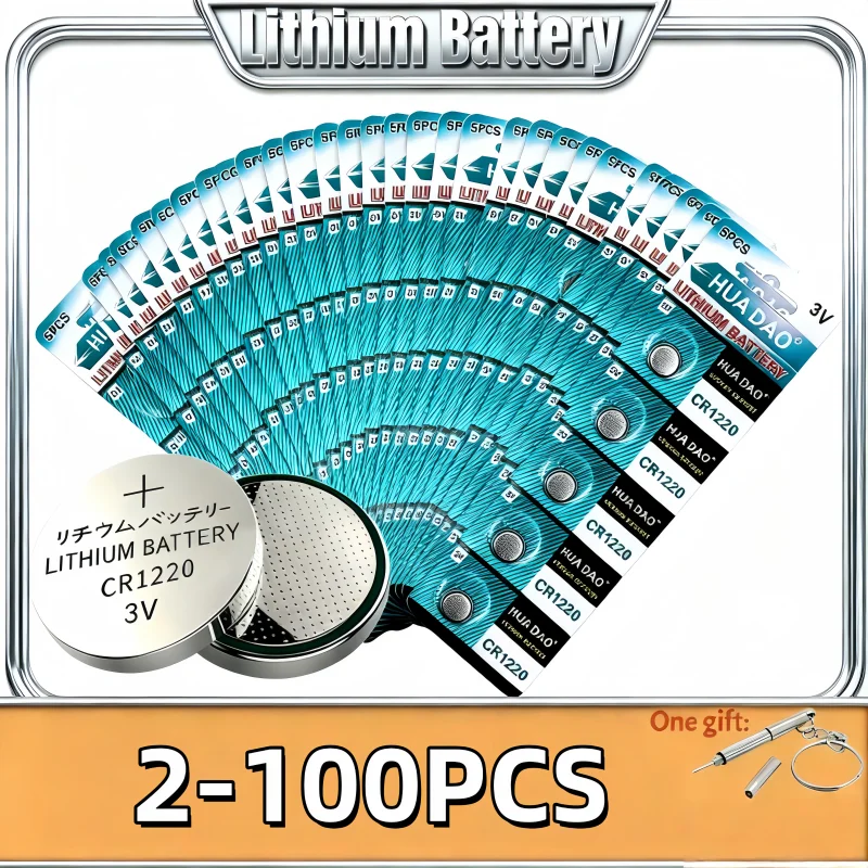 

2-100PCS 3V Coin Cell Battery CR1220 For Car Remote Key Watch GPCR1220 ECR1220 5012LC Lithium Batteies CR1220 Button Battery