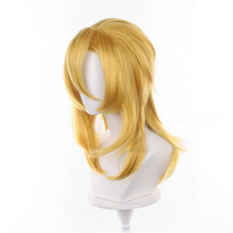 JoJo's Bizarre Adventure Steel Ball Run Dio Diego Brando Cosplay Wig Golden Blond Medium-length Hair Men Wigs + Wig Cap