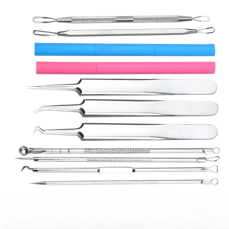 Acne Needle Tweezers Light Blackhead Blemish Pimples Removal All Skin Types Ideal Gift for Facial Care Facial Care Tools