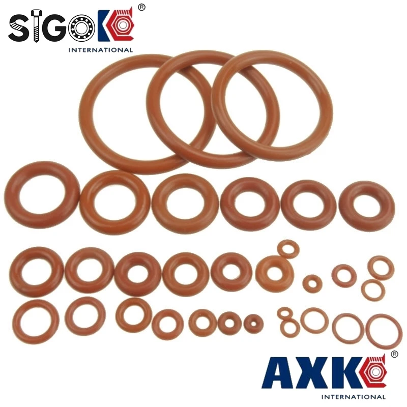 2mm Thickness Silicon Rubber O-ring Sealing 5-23mm OD Red Heat Resistance O Ring Seals Gaskets