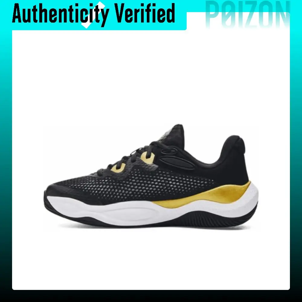 Under Armour Abrasion-Resistant Breathable Low-top Casual Shoes Unisex Black Gold 3027262-001