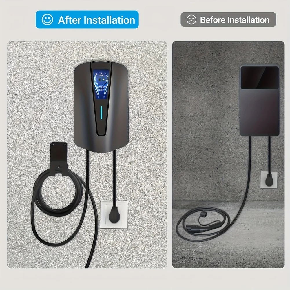 

Iron Storage Solution Electric Car Charger Easy Installation Load Capacity 44 Pounds Sturdy Design Three-step Assembly