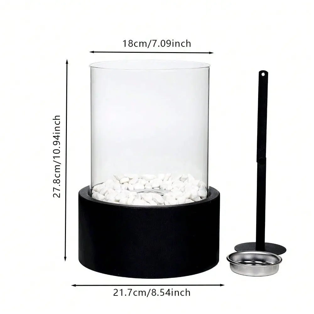 Candle Holder Table Center Decoration Black Base Metal Candlestick With Tempered Glass Suitable For Gathering Party And Gifts