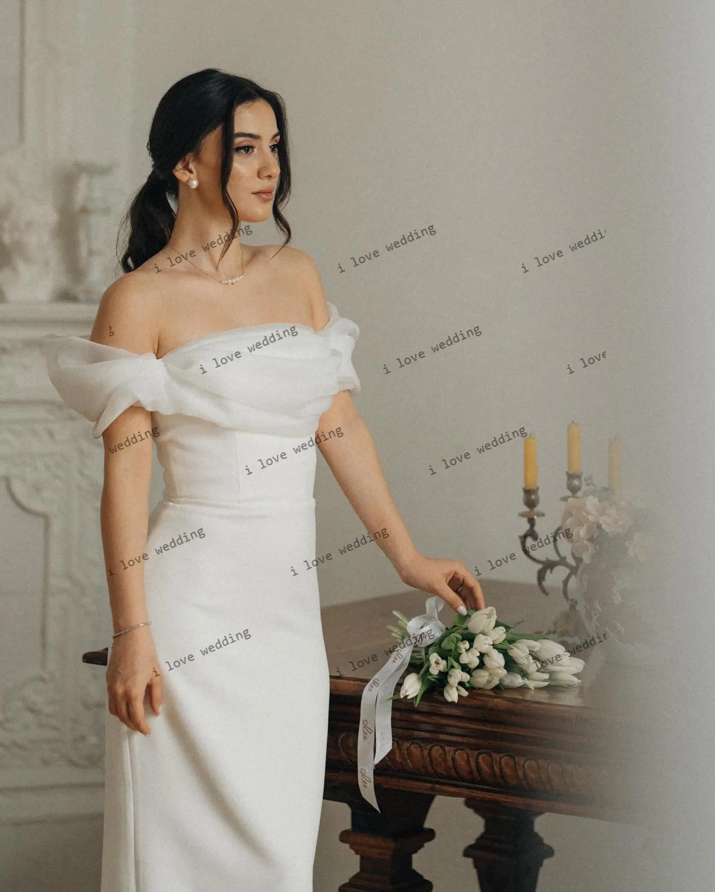 Bridesmaid Dresses 2026 Elegant White Wedding Party Dress For Woman Formal Satin Mermaid Off The Shoulder Cocktail Dress Custom