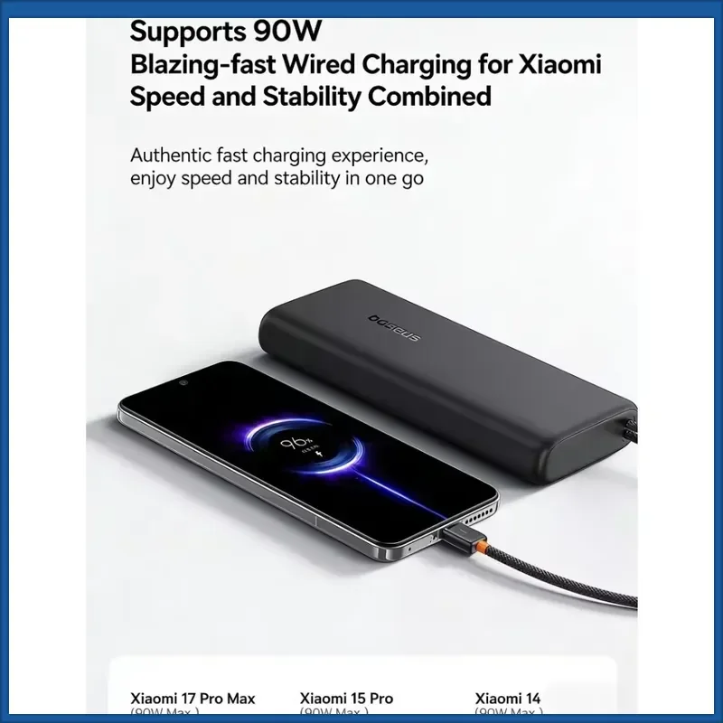 25000mAh 145W Power Bank Fast Charge Digital Display for Mac IPhone Samsung Android Phone Xiaomi Built-In Dual USB-C Cable