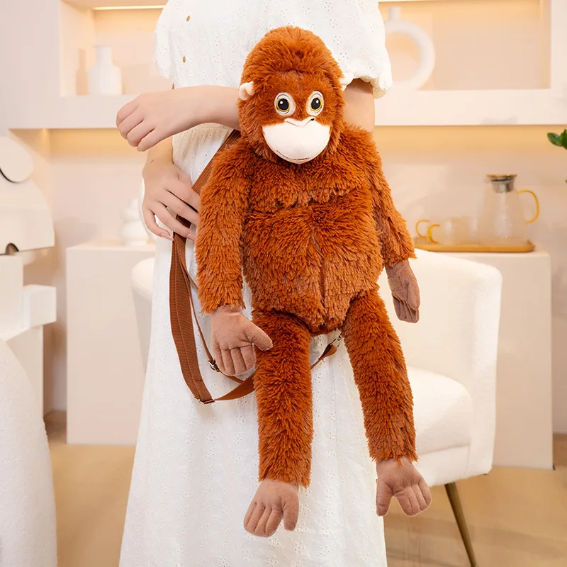 Funny Orangutan Plush Toys Super Soft Stuffed Monkey Animals Plush Toys Cute Orangutan Backpack Shouldbag Doll Creative Gift