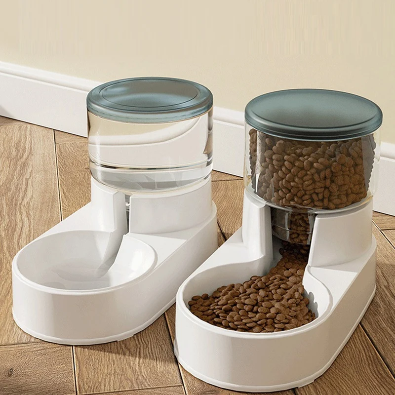 Dog Food Feeder Cat Automatic Feeding Water Bowl Visual Pet Food Storage Dispenser