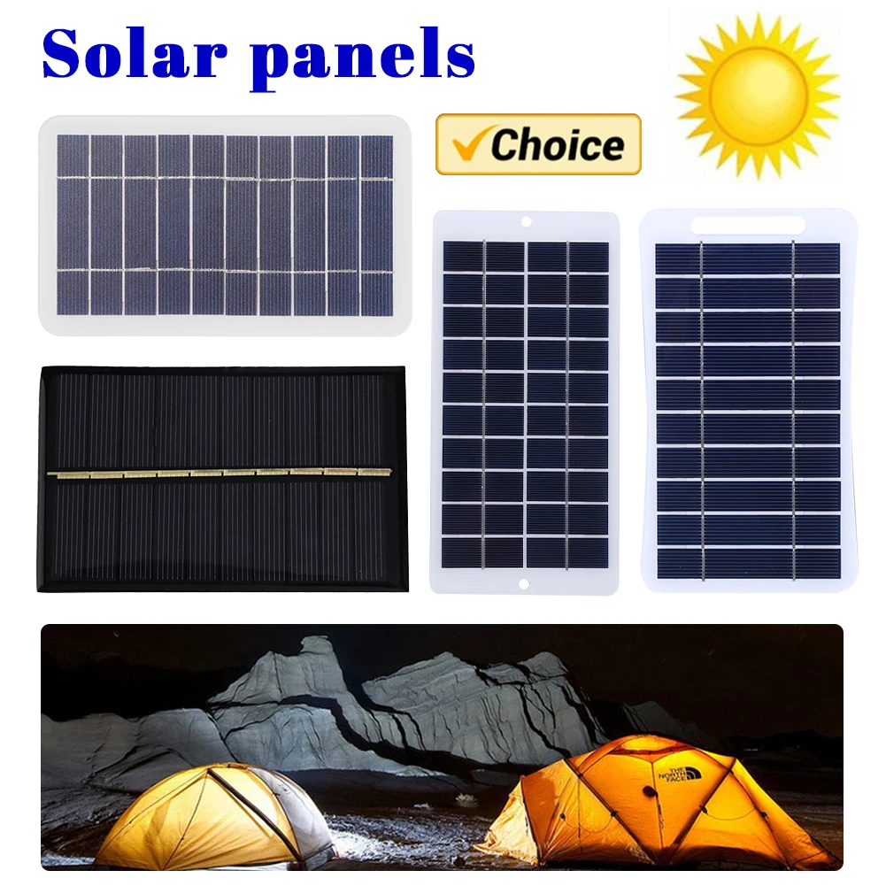 

2W 5V Portable Solar Panel USB Battery Charger Power Emergency Panel Waterproof Phone Power Bank for Camping Backpacking Hiking