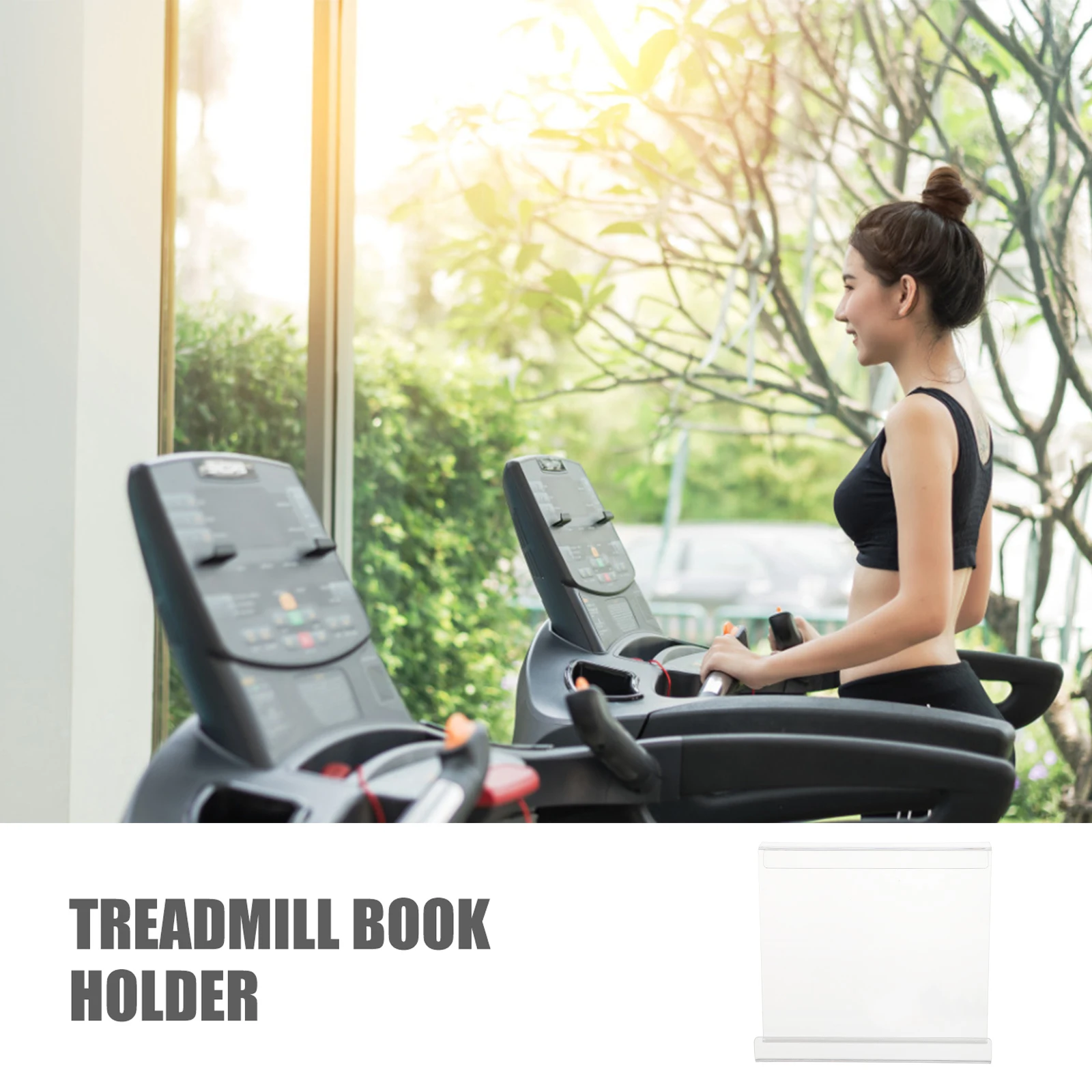 

Acrylic Transparent Treadmill Book Holder Reading Rack Magazine Tablet E-Book Storage Frame Treadmill Book Holder
