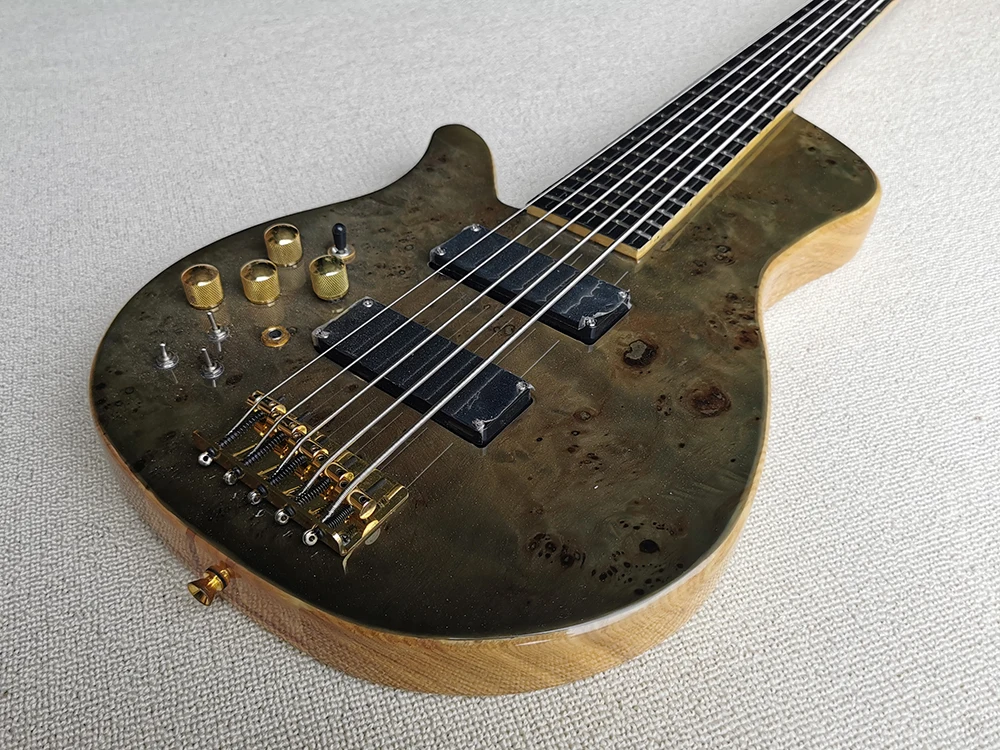 Flyoung Left Handed Bass Guitar 5 Strings Electric Bass Guitar Neck Through Body Bass Guitar view 3