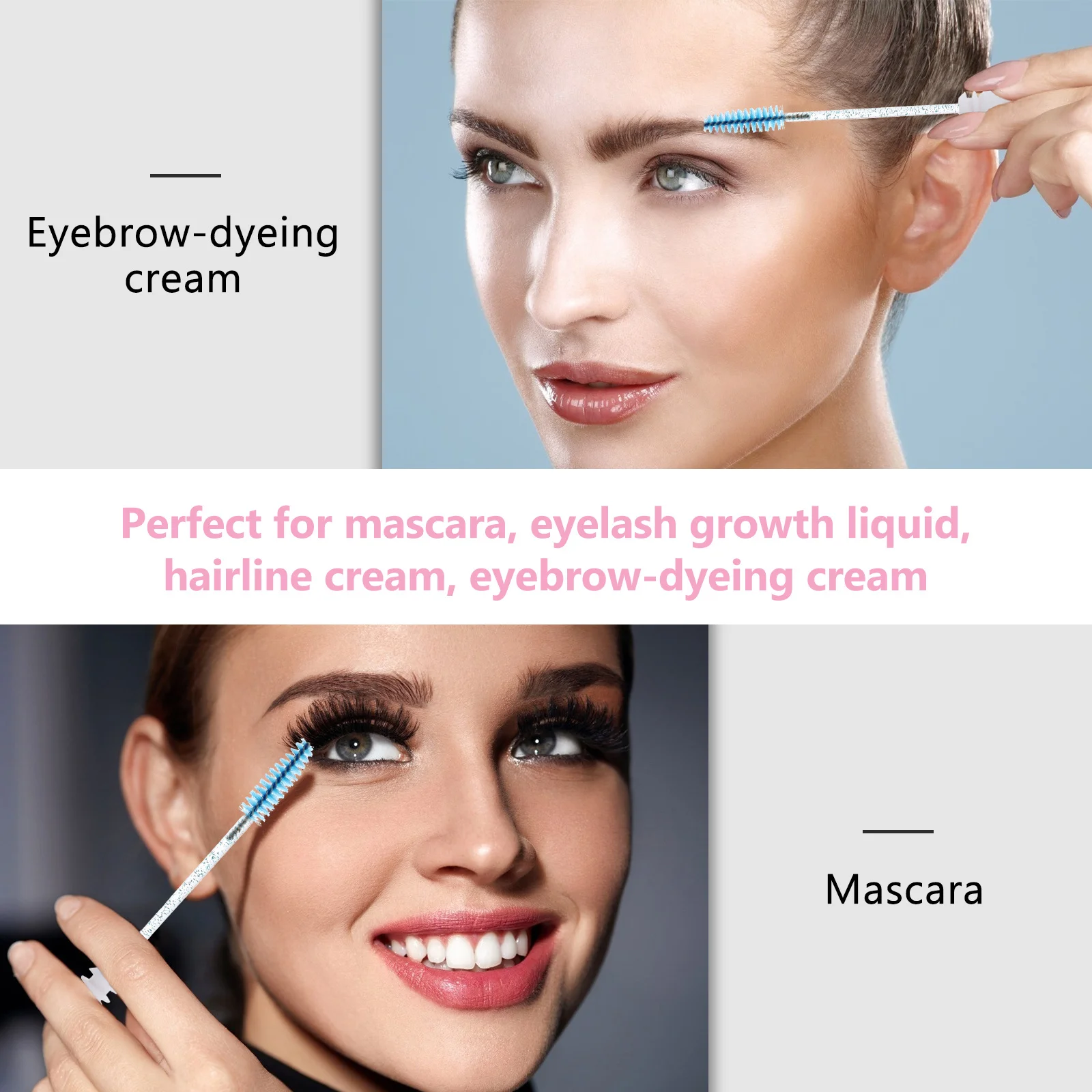 

10Pcs Makeup Brush Wands Ergonomic Shape Fits Eye Contours Even Application Lash Brow Comb Suitable for Personal and Salon Use