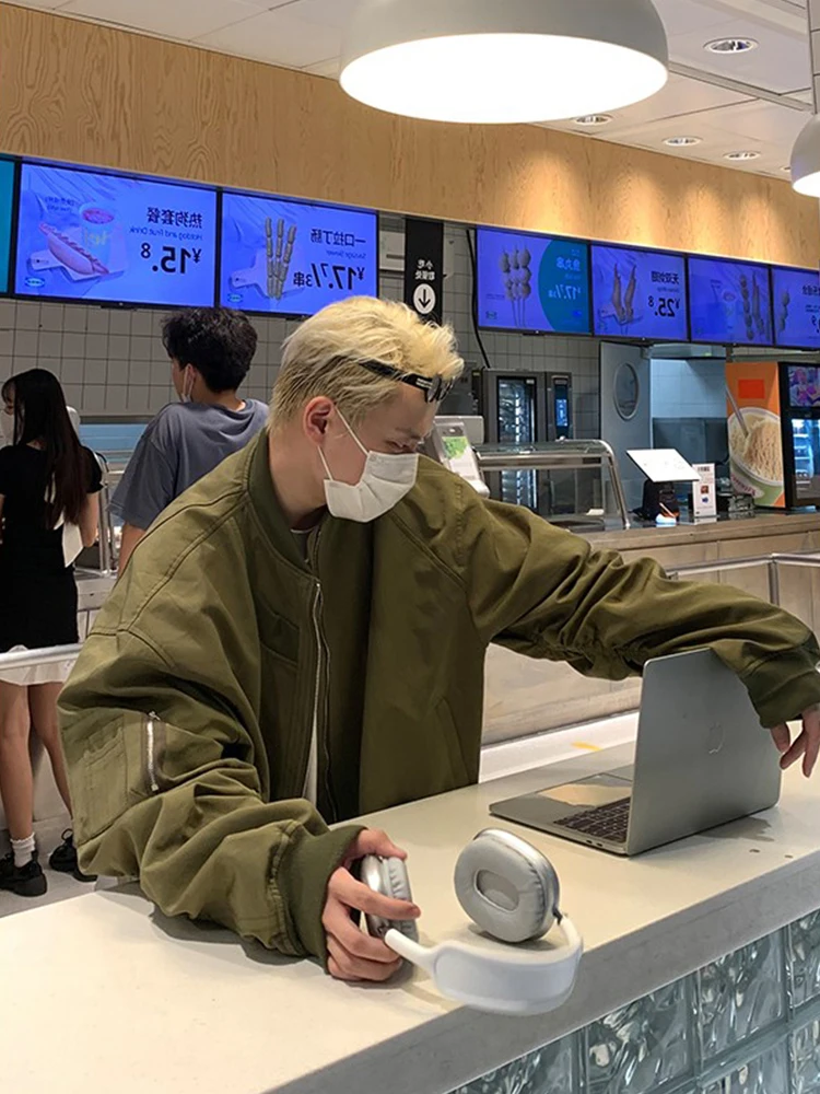 

American Sle Baseball ort Jaet Thin Stand Collar Men's Spring Autumn Trend Outerwear Korean Version Flight Coat Suit