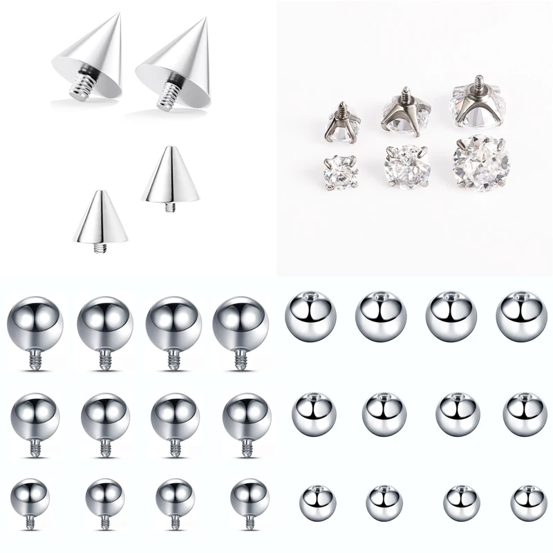 G23 Titanium Conical Piercing Body Jewelry Needle Push-In Spiral Lip and Nose Piercing Cartilage Tragus Earrings Nasal Stretcher