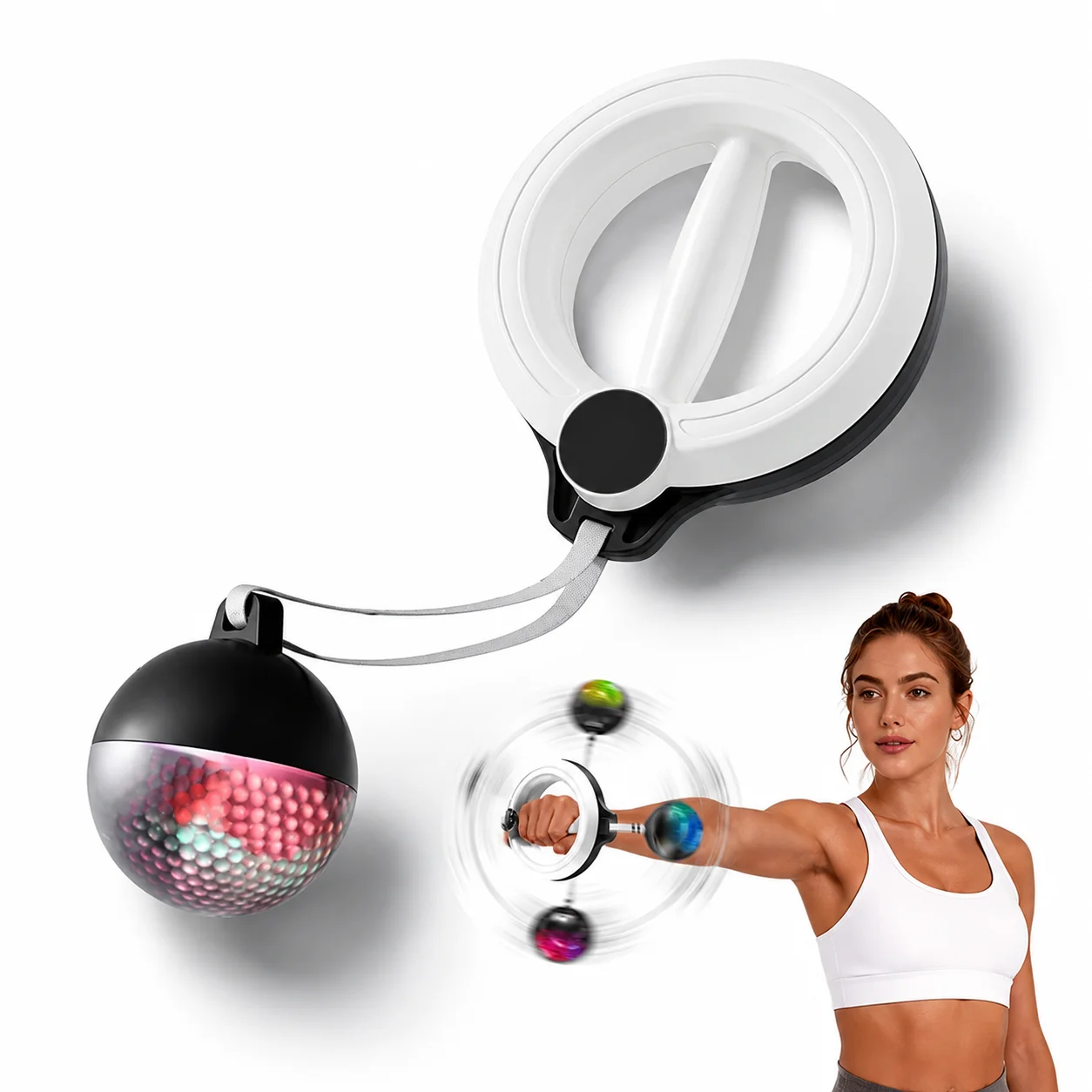 360 Rotating Arm Trainer Smart Hand Crank Fitness Ring Upper Arm Toner Shoulder Chest Workout Home Exercise Equipment