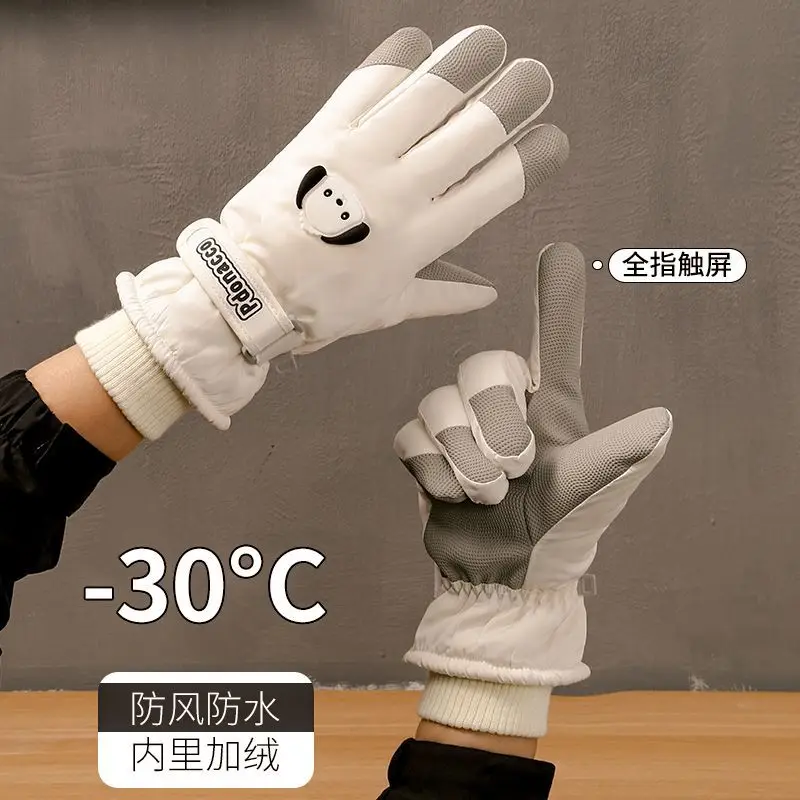 سانريو Pochacco قفازات التزلج شتاء دافئ الباردة برهان مقاوم للماء سميكة المخملية شاشة تعمل باللمس المضادة للانزلاق قفازات ركوب الخيل الفتيات الهدايا اللعب #2