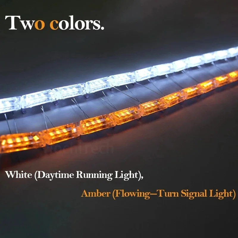 

Automotive general light bar turn signal light DRL's flexible crystal angel tear eyes white and amber LED lights car accessories