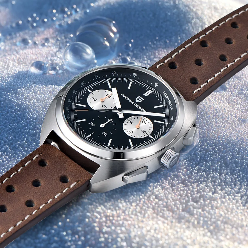PAGANI DESIGN 2026 New TurtleBack Quartz Chronograph Watch for Man Fashion Retro Men's Watch Luminous Sports Leather Wrist Watch