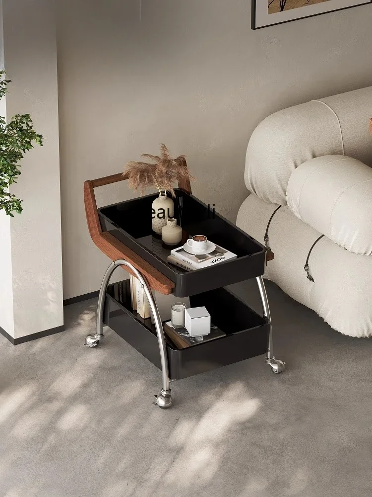 

A57 Italian sofa side table light luxury high sense movable living room art small coffee table