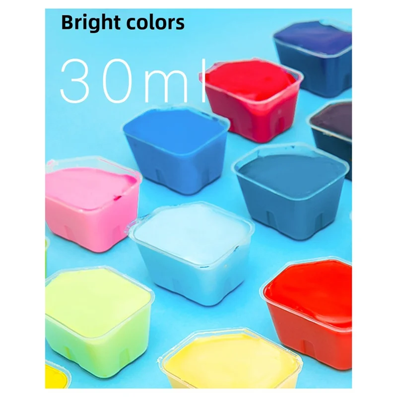 B84B-Jelly Set di colori a guazzo 24 colori 30ML Art Beginner Pittura a guazzo concentrata Confezione sostituibile Ricarica a guazzo