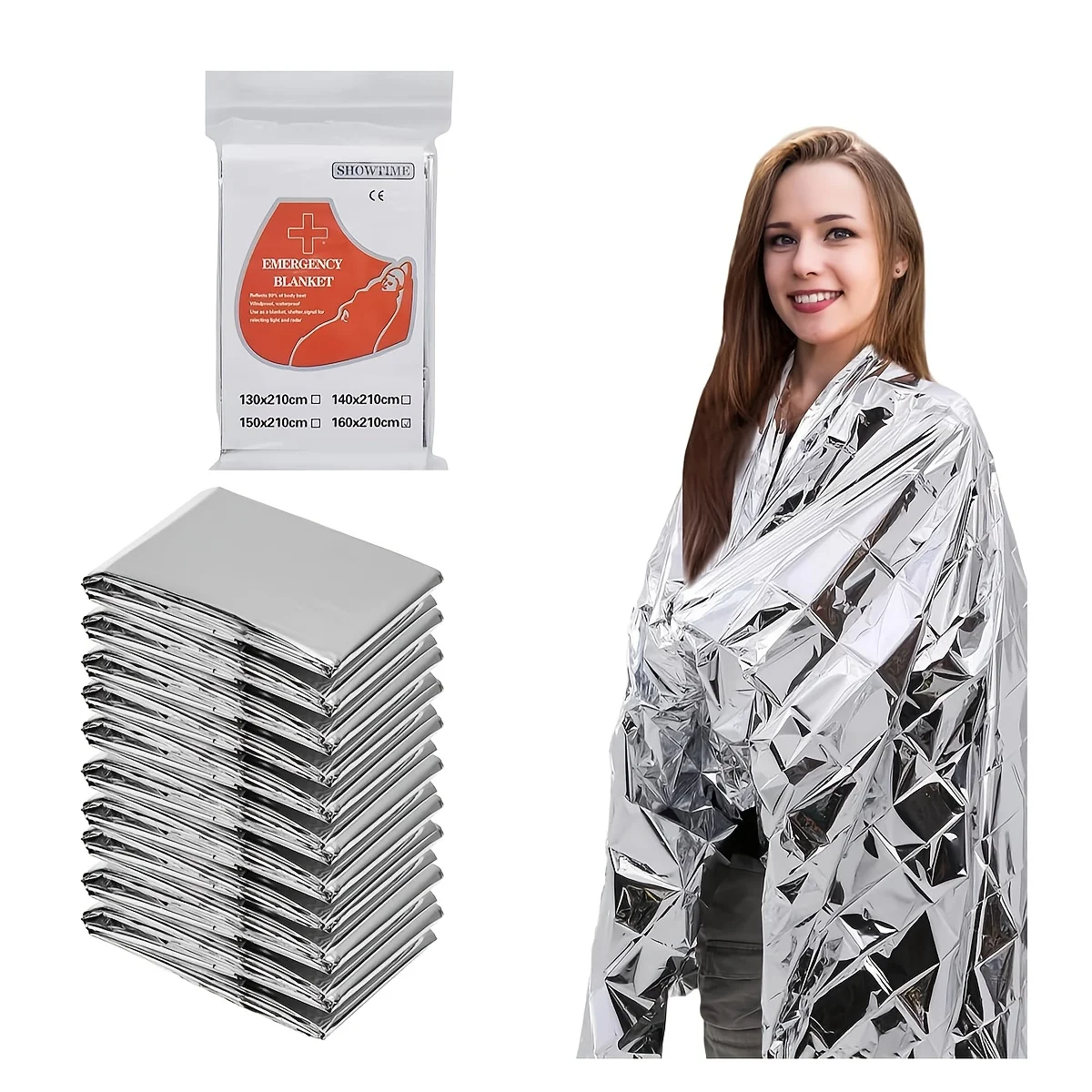 Portable Aluminum Foil Emergency Blanket for Camping And Hiking Lightweight Anti-Heat First Aid Life Blanket