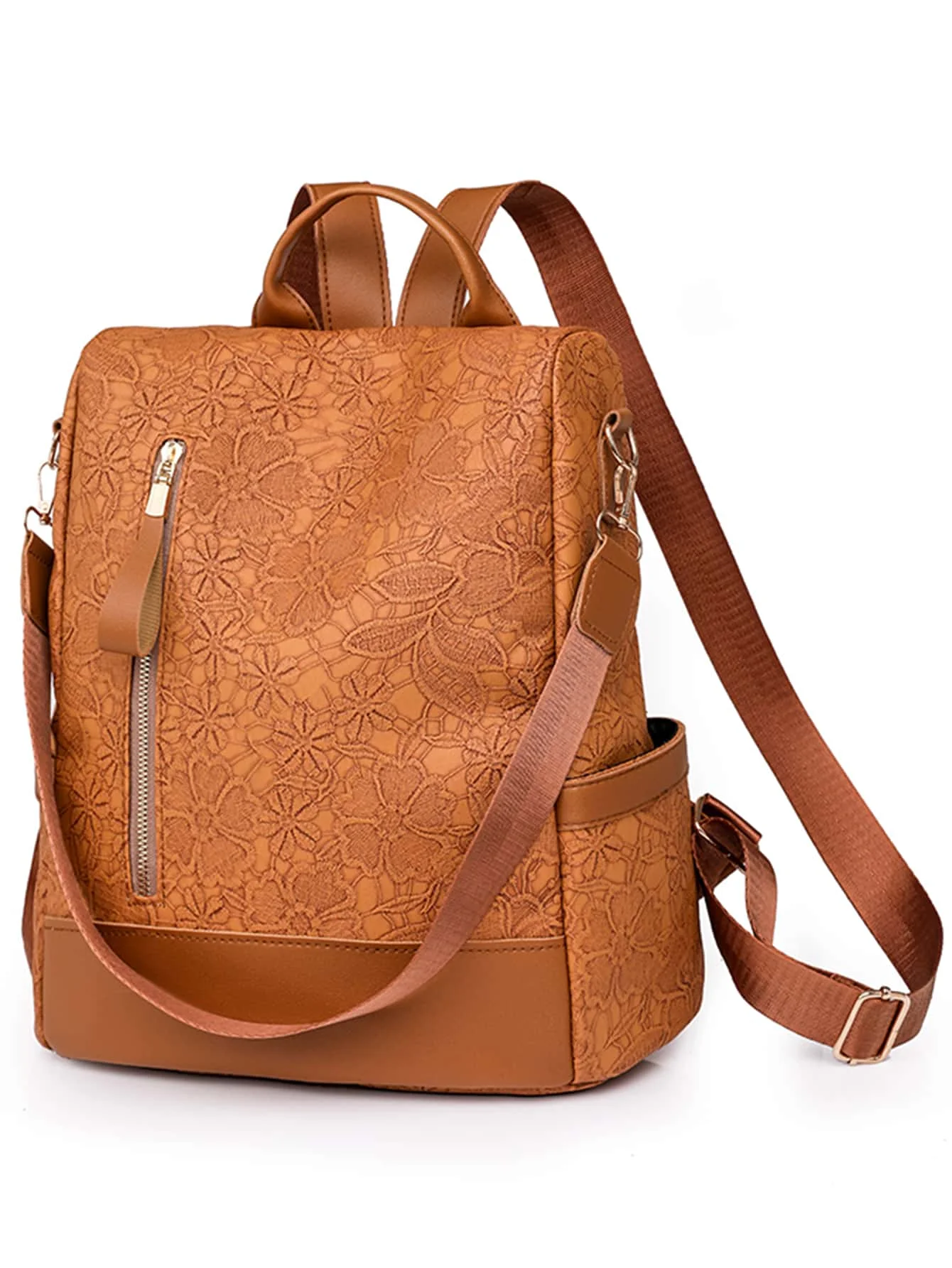 Waterproof,Anti Theft Colorblock Zip Front Backpack For Women, Rookies & White-Collar Workers, Durable Stylish Practical Khaki Printing Pattern Back Open Pocket, Anti-Theft Function, Can Hold Mobile Phone Tablet Ipad, sg2205274930718572