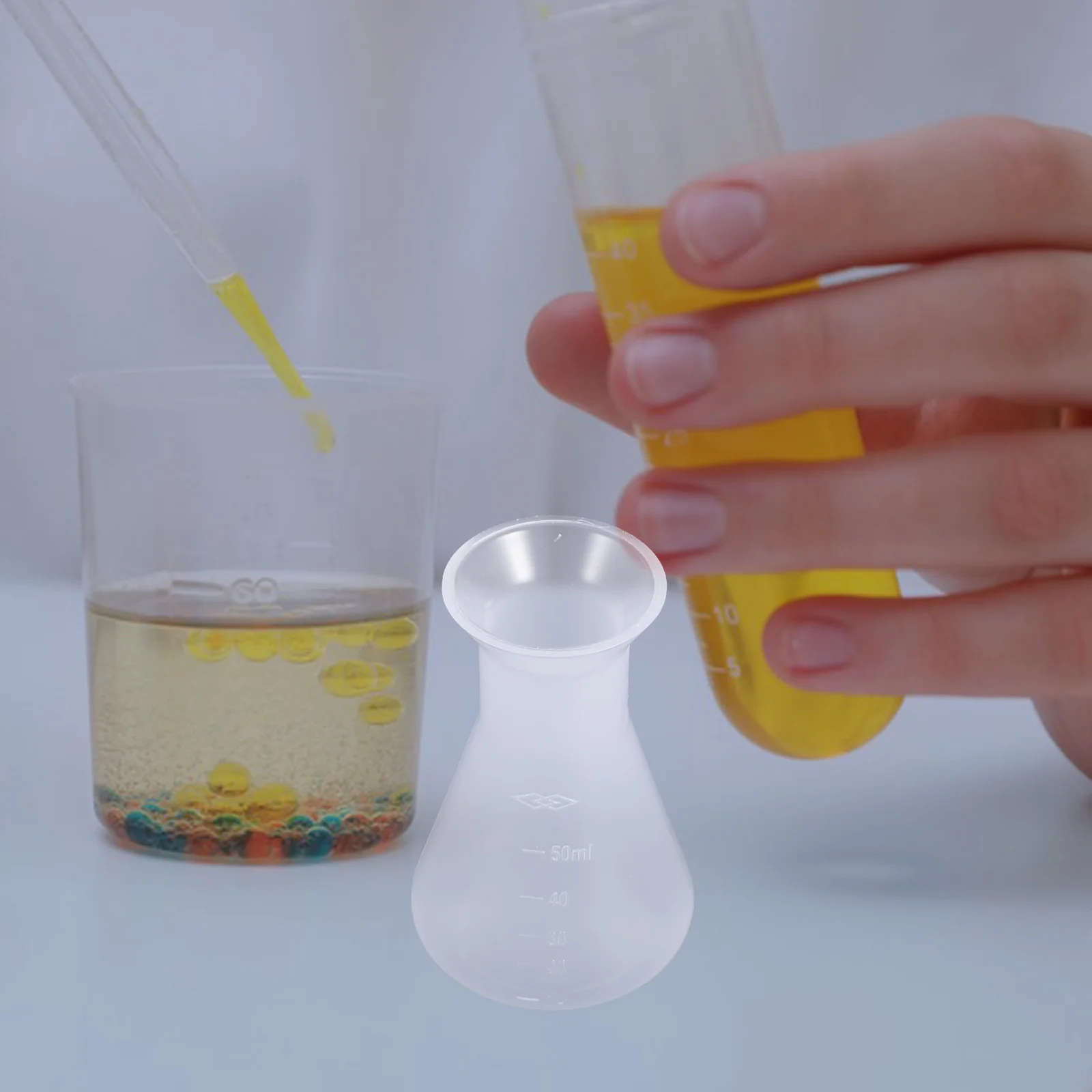 

10pcs Plastic Erlenmeyer Transparent Conical Flask For Laboratory Experiment Science School Chemistry Lab Flask