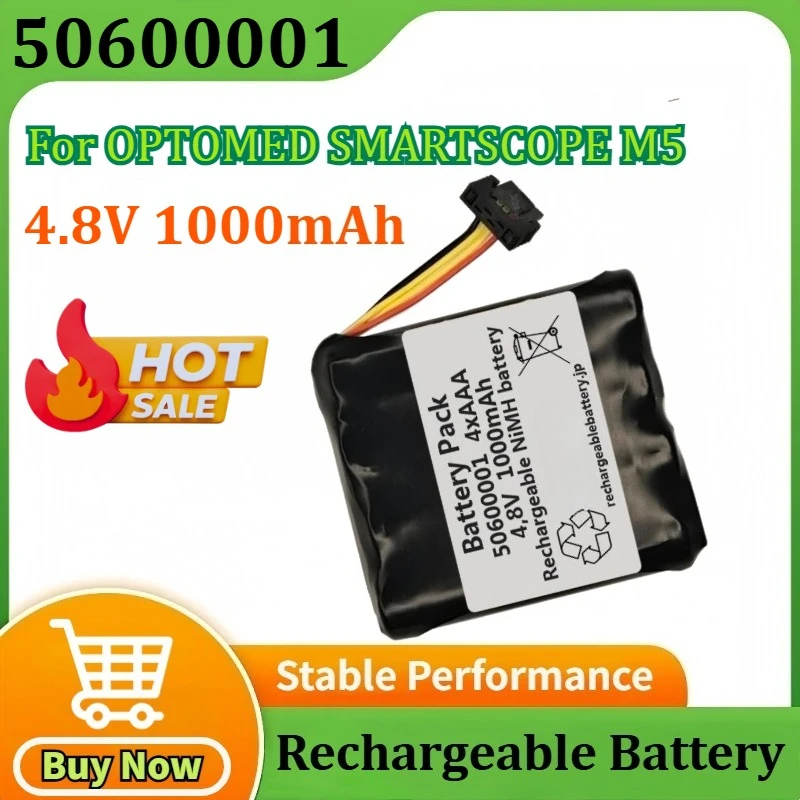 

4.8V 1000mAh for OPTOMED for SMARTSCOPE M5 50600001 Fundus Camera Rechargeable Battery Capacity