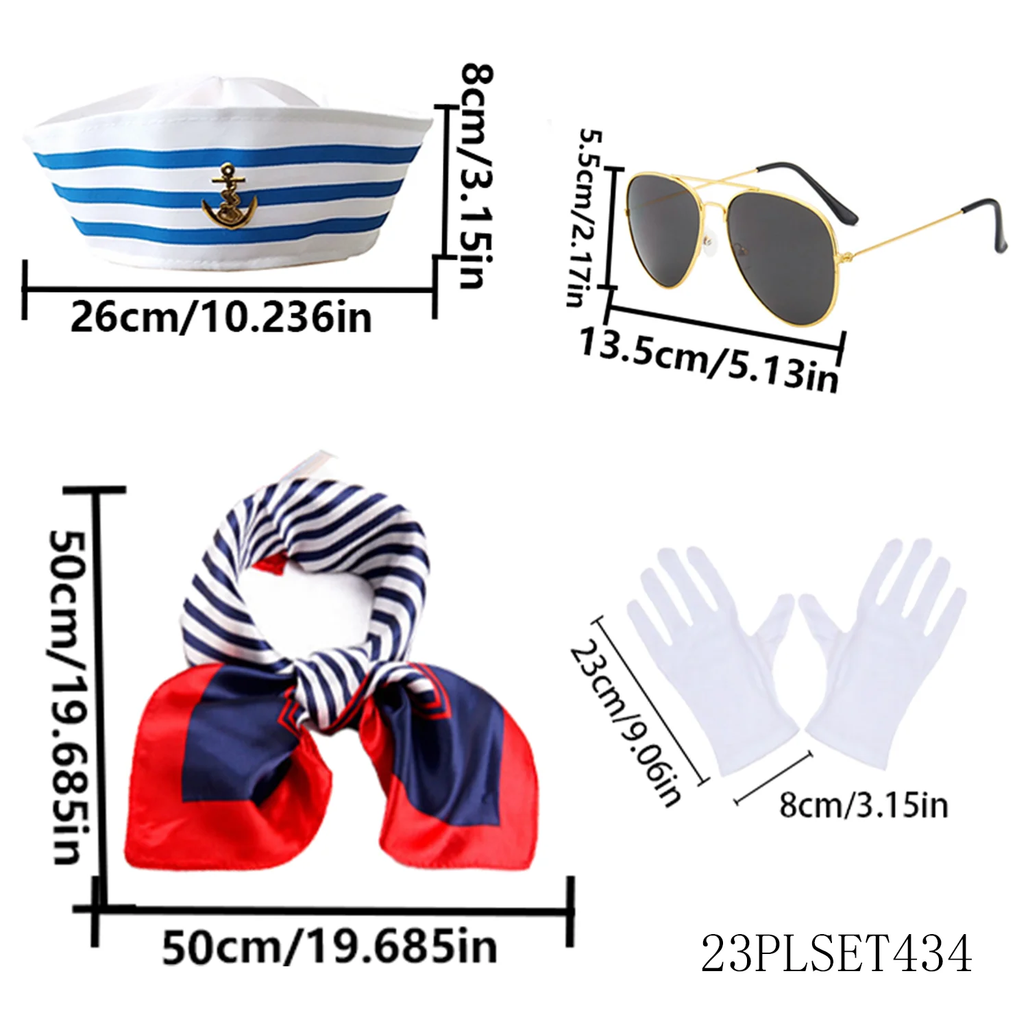 PESENAR vrouwelijke matrozenkostuum feestaccessoires, geschikt voor marineblauwe matrozen om aan te kleden voor feesten
