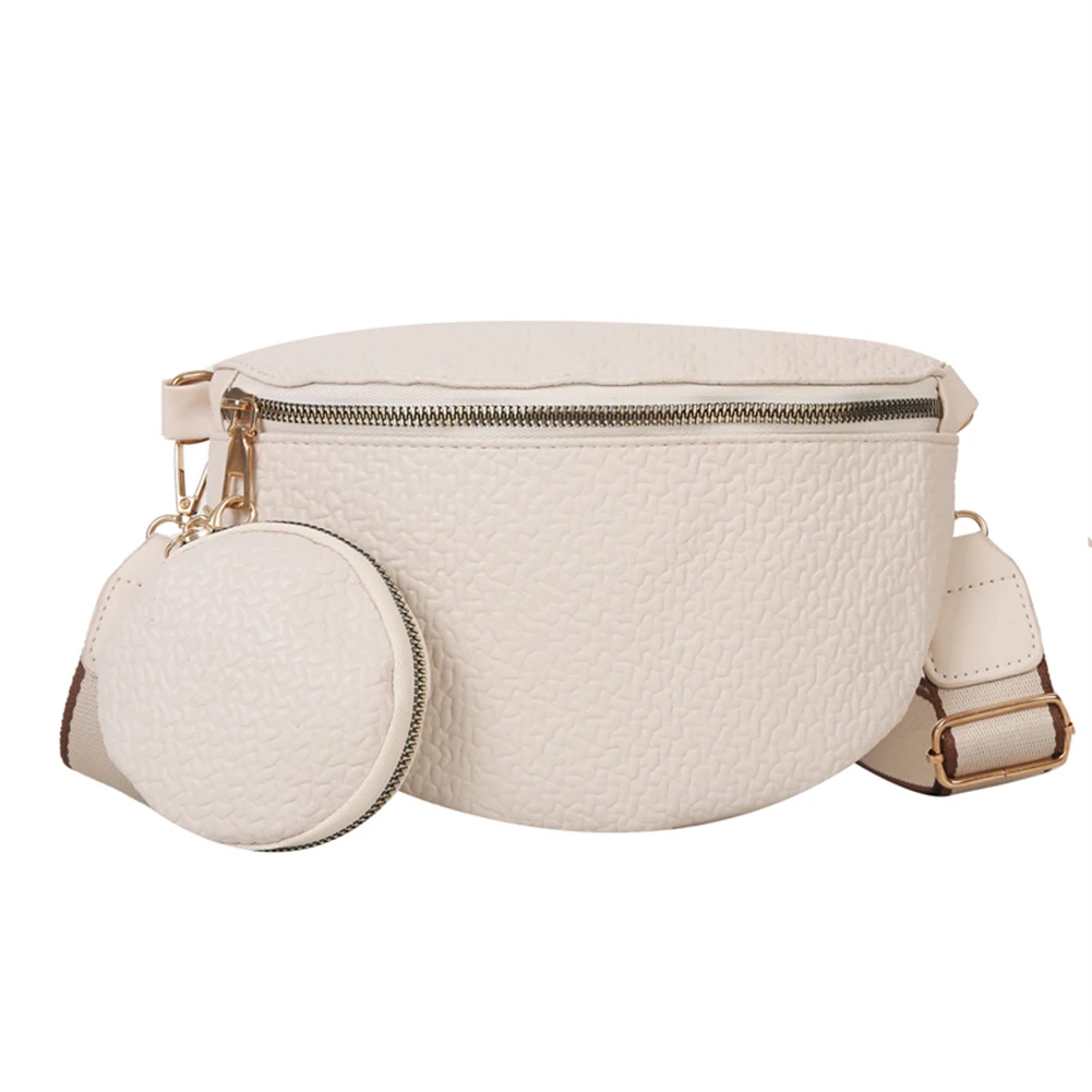 Fashion 2 in 1 Crossbody Bags Solid Color Designer Ladies Crossbody Bags with Small Coin Purse Wide Strap for Travel Shopping