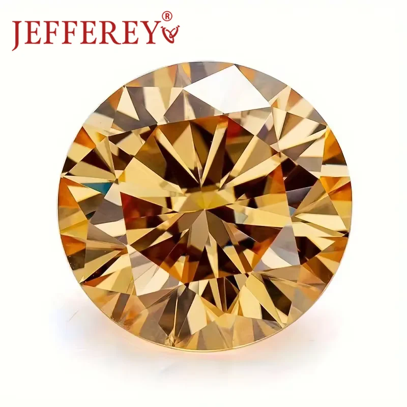 

Loose Round Brilliant Cut Champagne Moissanite Diamond D VVS Colour 1ct-10ct Loose Gemstone GRA Certified for Jewelry Making