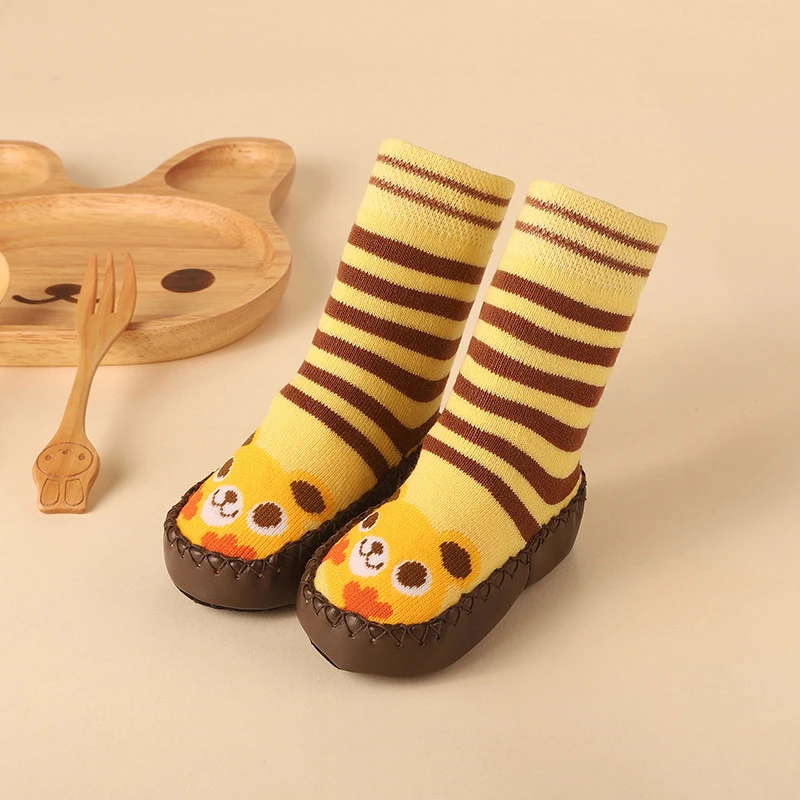 Baby Cute Cartoon Animal Floor Socks with Rubber Anti Slip Sole Cotton Warm Shoes for Infant Girls Boys Slipper Stuff Socks