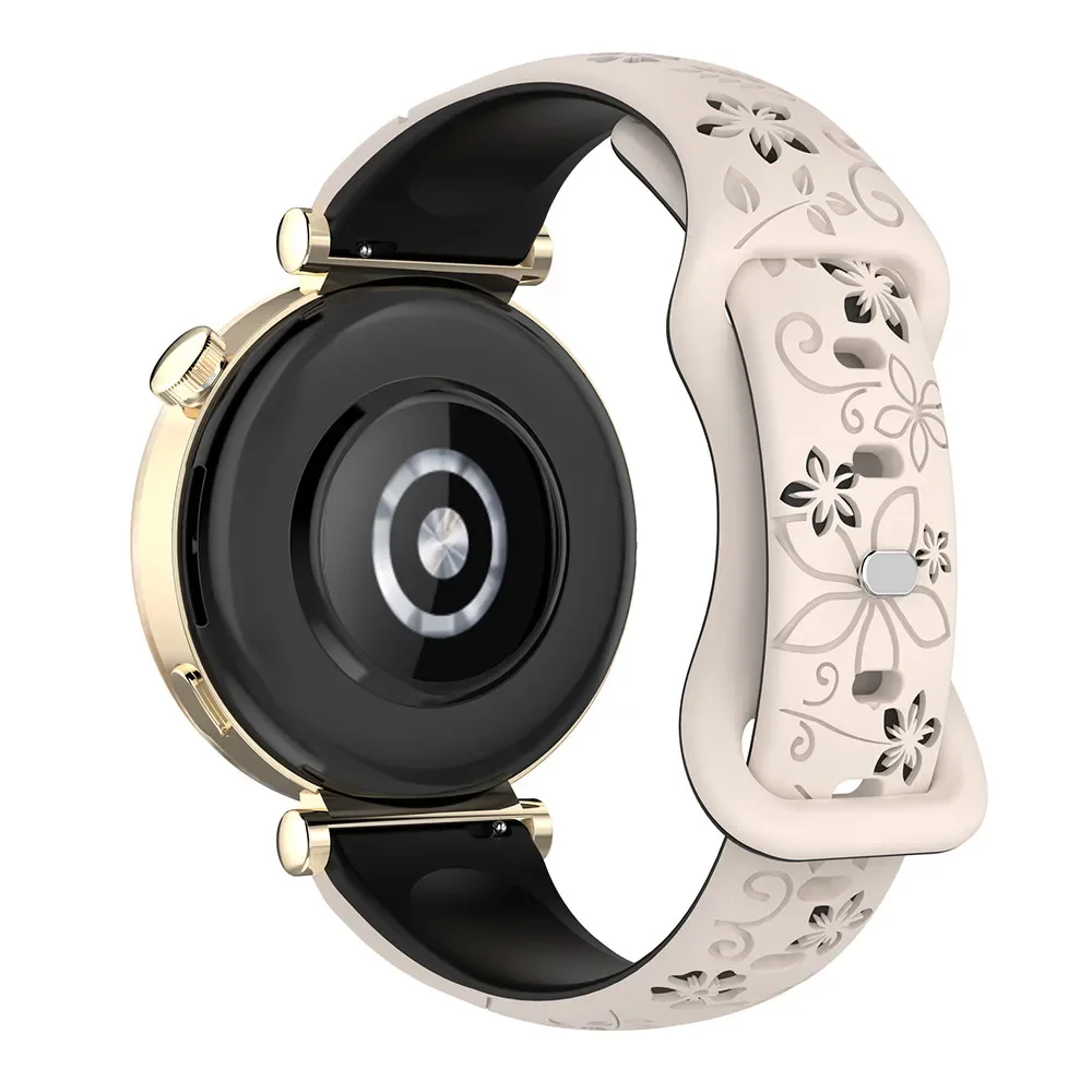 18mm 20 22mm 女性用シリコン刻印ブレスレット Huawei GT5/GT4 41mm GT5Pro 46mm バンド用 Samsung Galaxy FE 7 6 40mm 44mm ストラップ用