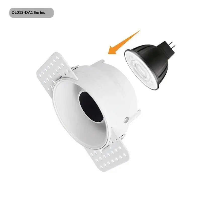 Borderless Adjustable Anti-Glare LED Spotlight Recessed Trimless Ceiling Downlight GU10/MR16 Spot Light Holder Bracket Fittings