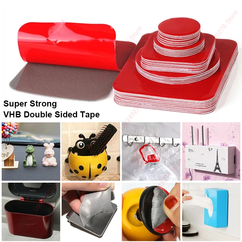 100pc Super Strong VHB Double Sided Tape Waterproof No Trace Acrylic Foam Self Adhesive Patch Sticky Pad Wall paintings fixer