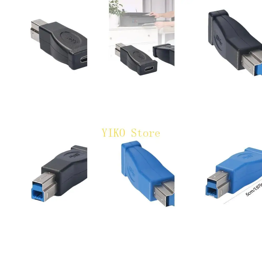 K32C Type C Female to USB B Male Adapter USB C Female to Printer Male Adapter for Printer Highly Speed Data Transfer Charging