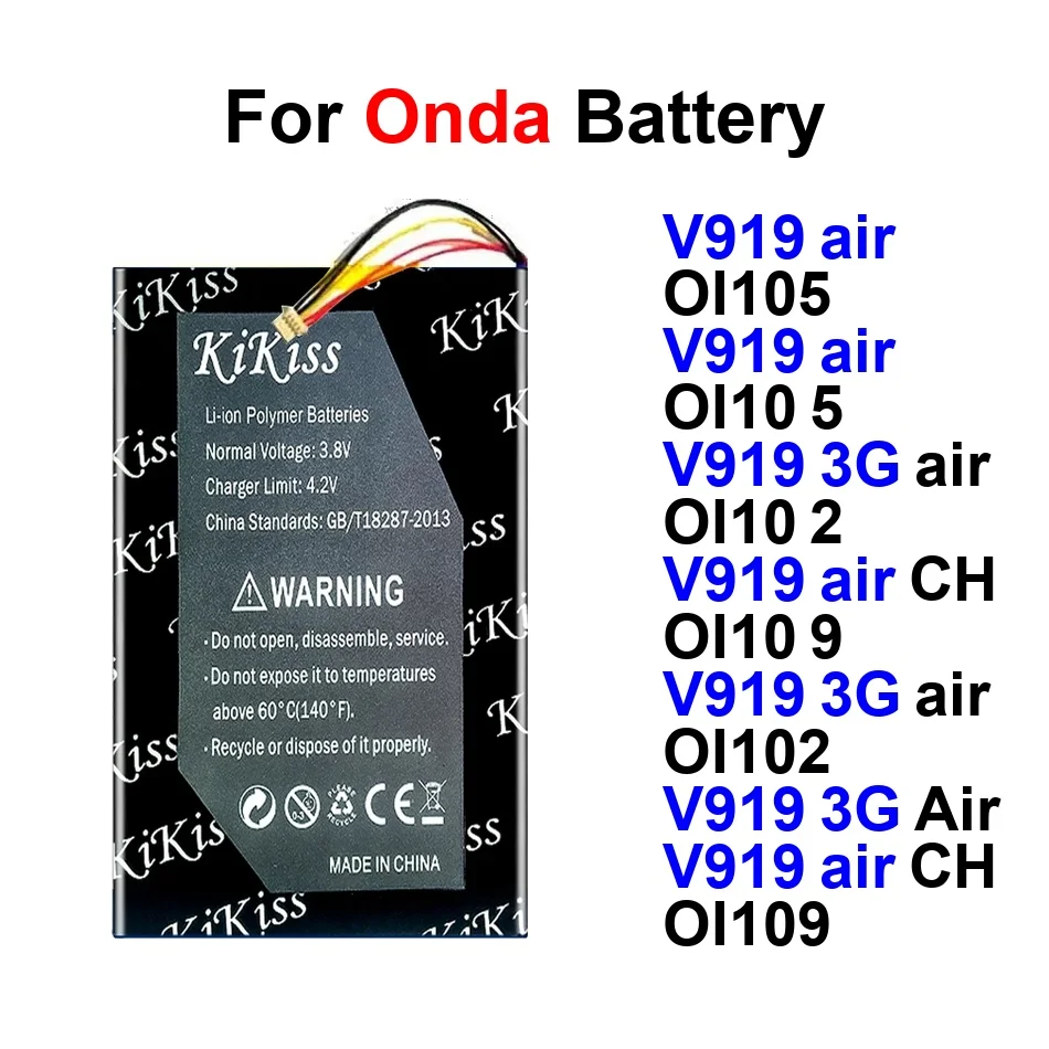 

Аккумулятор для ноутбука длительного действия 12300-12500 мАч для Onda V919 Air CH OI102 OI105 9, не подходит для OI10 2 5 3G