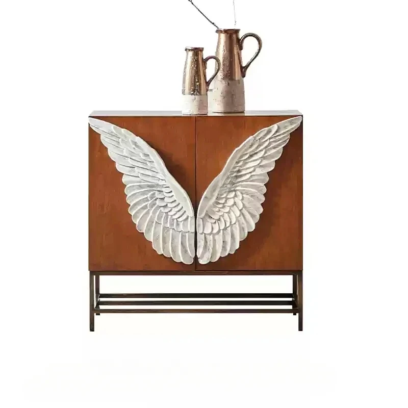 

Home entrance partition Solid wood household dining Simple modern wing storage shoe cabinet