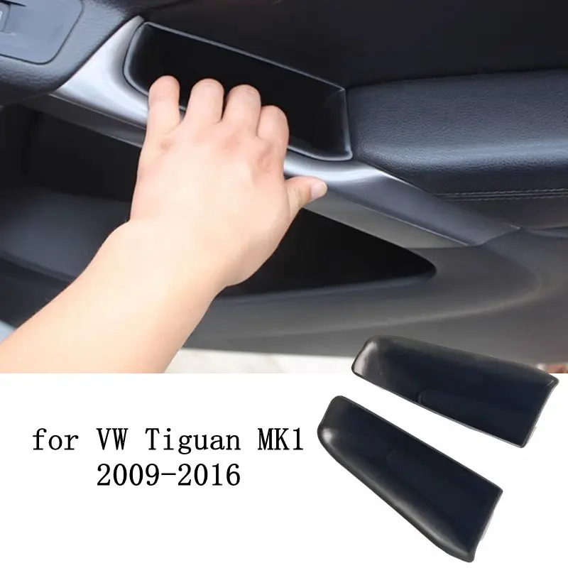 Car Accessories Door Armrest Storage Glove Box Phone Card Coin Holder Container For VW Tiguan MK1 2009 2010 2011 2012 2013 -2016