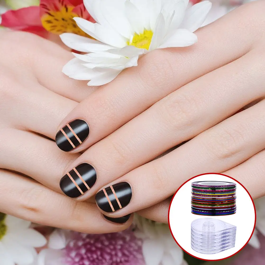 

120Pcs Premium Nail Art Striping Tape Stickers Set Bright Colors Crisp Lines Easy Apply Remove Manicure Decor Nail Art Accessory