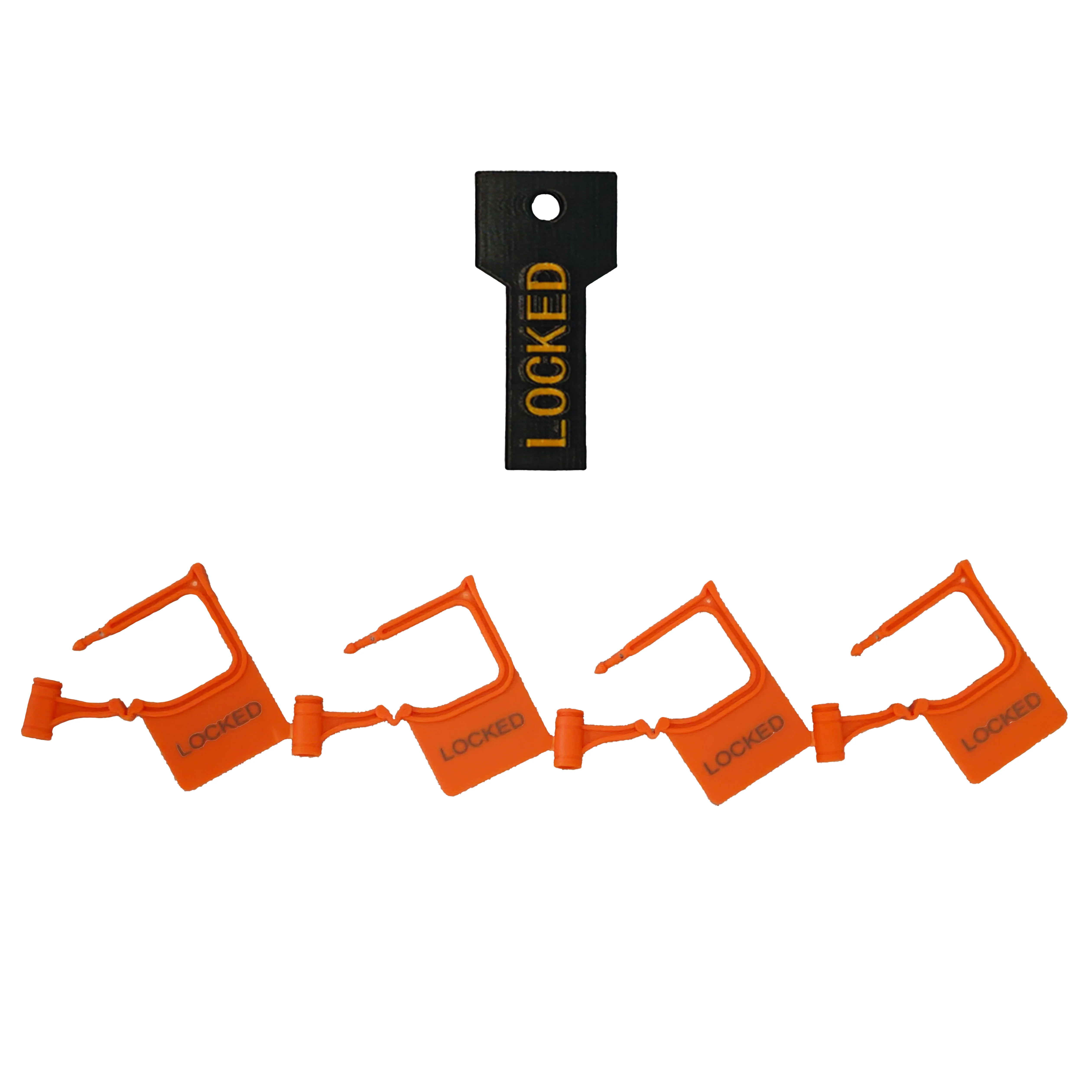 กล่องใส่กุญแจล็อคแบบมีสายรัด (ขนาดเล็ก) พร้อมแผ่นล็อคสี่ชิ้น